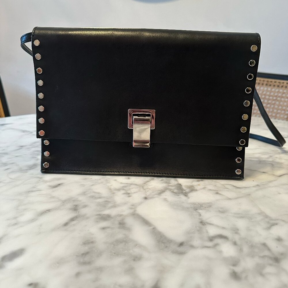 Proenza Schouler - Black Leather Crossbody w/Silver Gromets